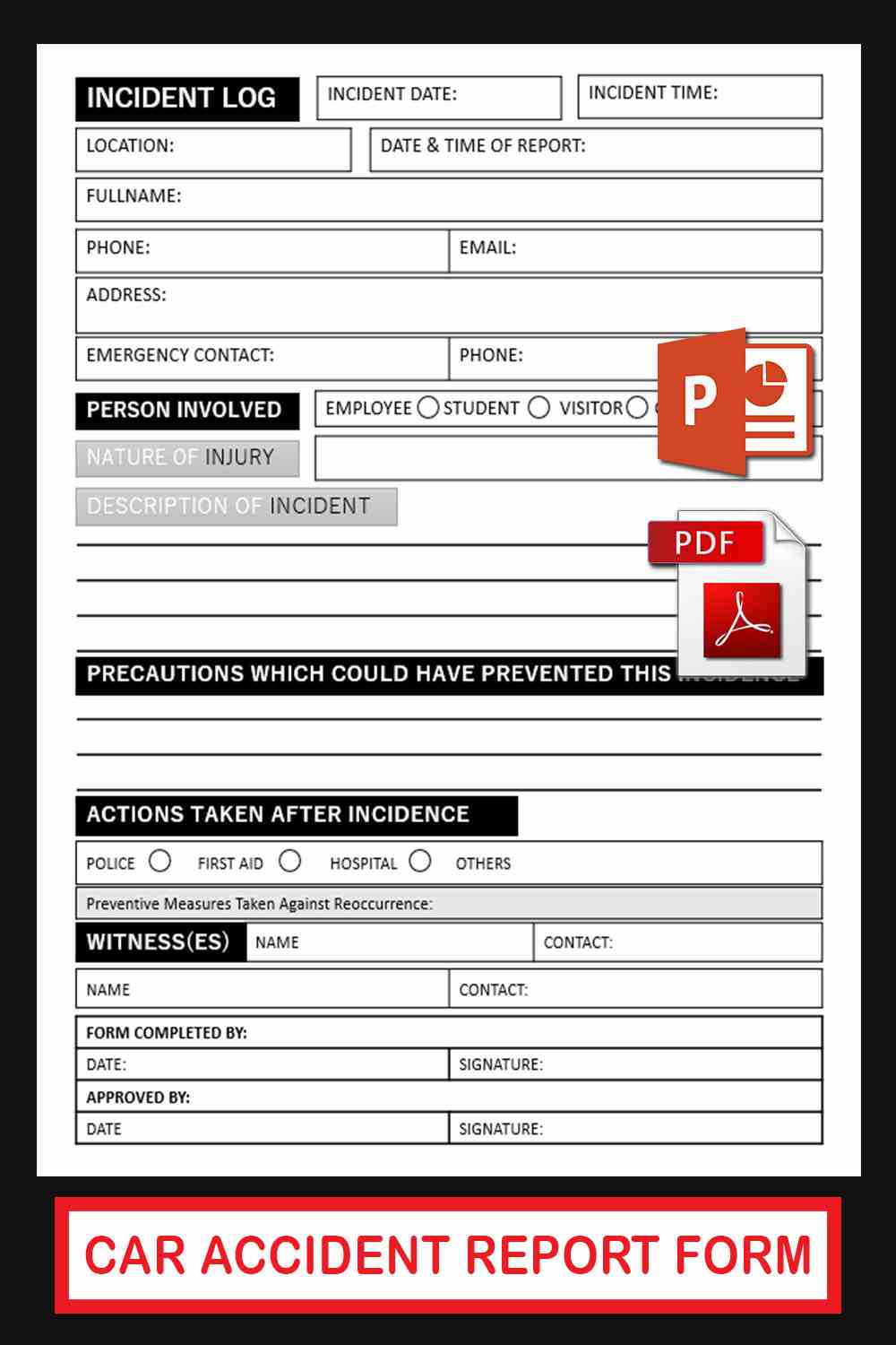 Workplace Incident Report Form Template